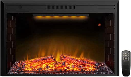 Valuxhome 43 Inches Electric Fireplace Recessed Fireplace Heater with
