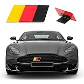 Ziciner 3D Germany Flag Emblem Badge with L Shaped Mounting Bracket, Auto Front Fender Badge Sign Emblem, Car Front Grill Bumper Decoration, Compatible with European Vehicles