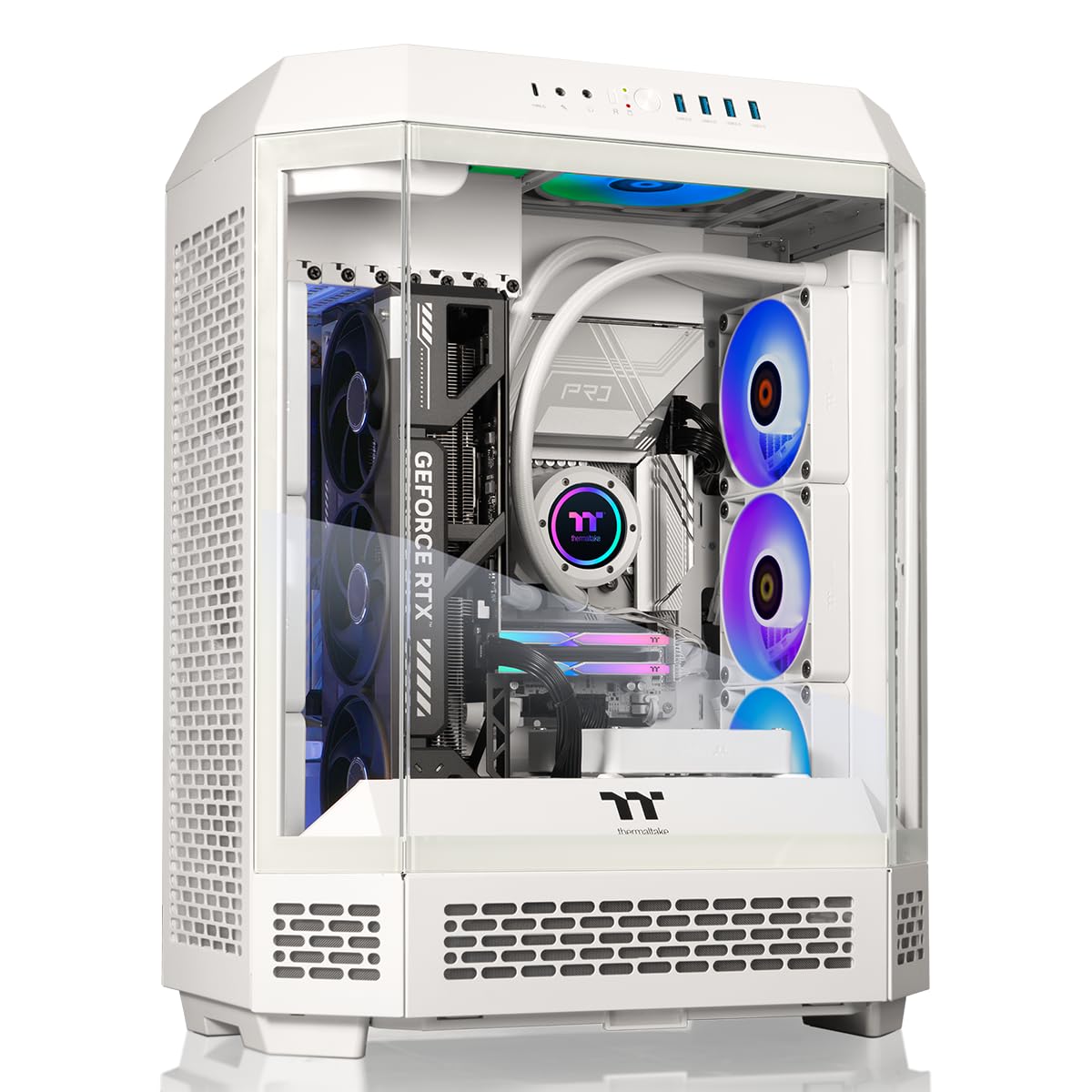 Photo 1 of ***MISSING RAM/MAY HAVE ISSUES WITH FUNCTIONALITY**

Thermaltake LCGS Reactor 9890S Gaming Desktop (AMD Ryzen™ 7 9800X3D, ToughRam 32GB DDR5 6000MT/s RGB Memory, NVIDIA® GeForce RTX 3060, 2TB NVMe M.2, WiFi, Windows 11) T6WT-X870-590-LCS