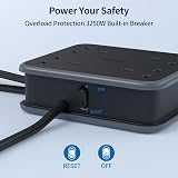 NTONPOWER 4 Way Wall Mounted Extension Lead USB C 3250W 13A 1.6M Cord Travel view 7