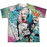 Youth: Suicide Squad - Harley Quinn Psychedelic Cartoon All Over Print T-Shirt , White, Medium