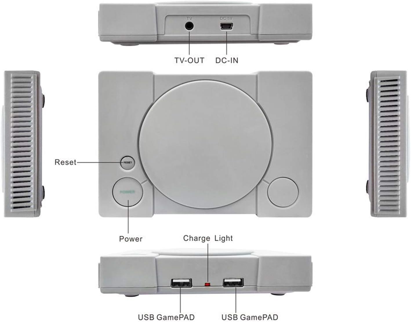Donop Retro Game Console, Classic Video Games System Consoles Built-in 620 Games with 2 Classic Controllers for Family TV AV Output: Computers & Accessories