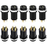 InduSKY 10pcs 3.5mm Mini Stereo Female Jack Socket Plug with Nuts 3.5mm Stereo Panel Mount Jack Solder Connector Headphone Au
