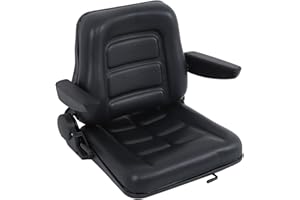 GXYWADY Universal Fold Down Adjustable Angle Back Forklift Seat Replacement for Tractor Excavator Skid Loader Backhoe Dozer Telehandler