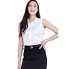 CorLeonis（コルレオニス）動きやすいストレッチ ＆ お手入れ簡単な シャツブラウス ノースリーブ