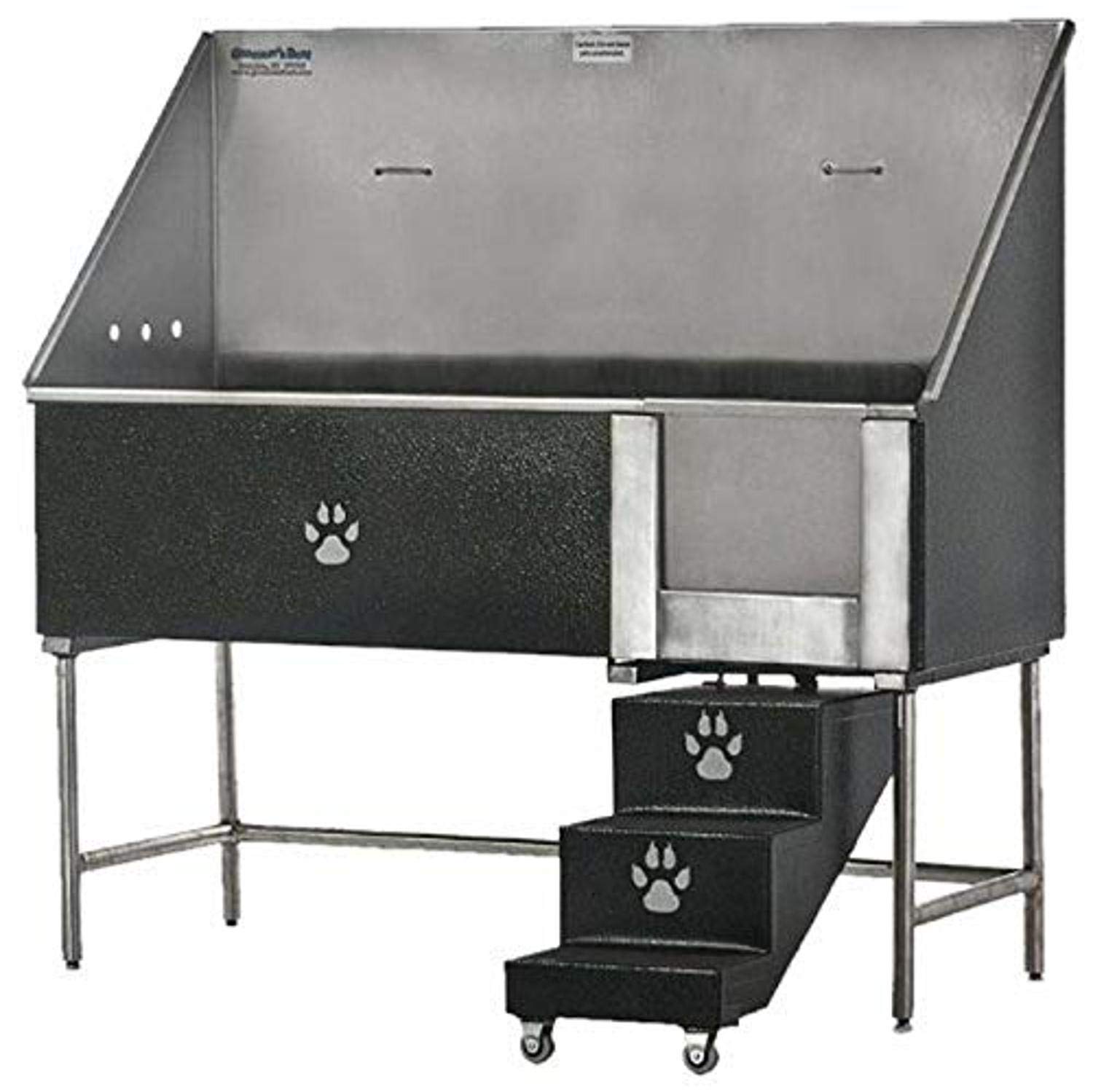 GROOMER'S BEST Elite Bathing Tub with Left Plumbing and Right Steps