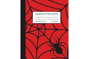 Spider Composition Notebook College Ruled with label 110 pages 7.5x9.25. Video Game Gamer gifts for Students, Homeschool Comi