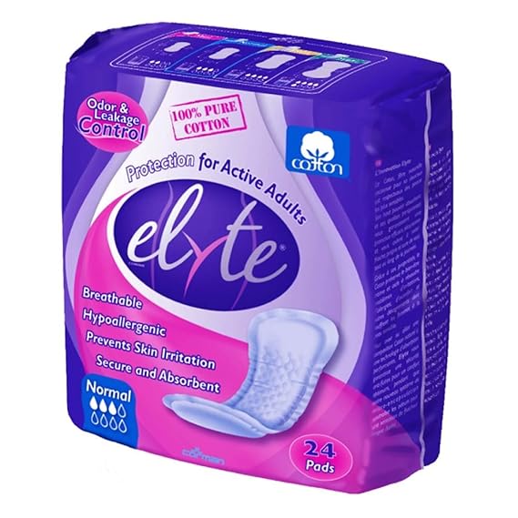 Elyte cotton incontinence pads, normal, case/144 (6/24s) Amazon.co.uk