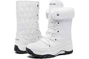 TODDLLUBY Women Snow Boots Lace up with Waterproof Warm Fur Lined Mid-Calf Outdoor Winter Boots Cold Weather Comfortable Boots for Women