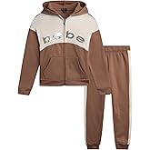 bebe Girls Sweatsuit Set - 2 Piece Super Soft Fleece Zip Up Hoodie and Jogger Pants for Girls, Cozy Athletic Kids Pant Set