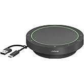Jabra Speak2 55 Wireless Bluetooth Speakerphone (2025 Edition) - Portable with 4 Noise-Cancelling Mics - Microsoft Teams Certified - Dark Grey
