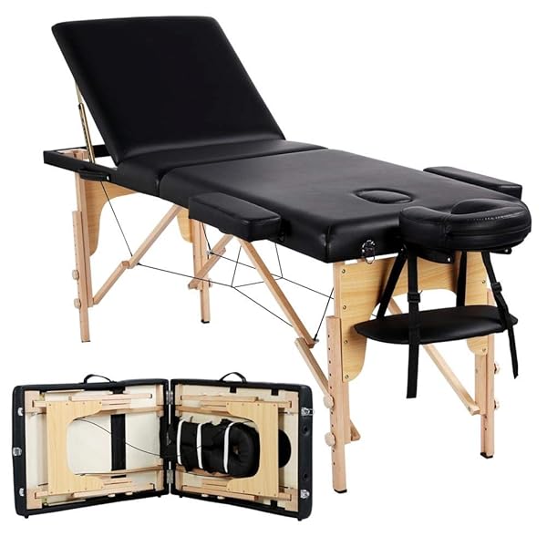 Yaheetech Massage Table Portable Massage Bed Spa Bed Height Adjustable