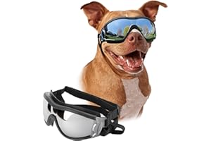 PETLESO Dog Goggles Large Breed, Large Dog Sunglasses Eye Protection for Dogs Windproof Goggles for Medium Large Dog Riding B