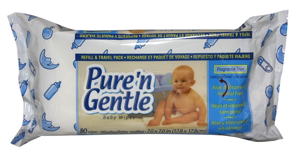 Pure 'n Gentle Baby Wipes, Travel/Refill Pack Reachin