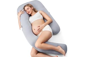 Momcozy U Pro Oreiller de grossesse avec housse rafraîchissante, coussin de grossesse avec coussin réglable pour le dos, les 