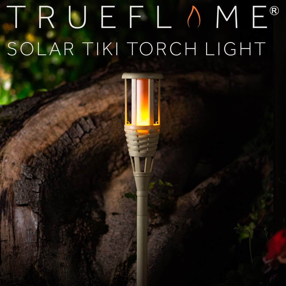 TrueFlame® Outdoor Solar Powered Tiki Torch Light Amazon.co.uk Lighting