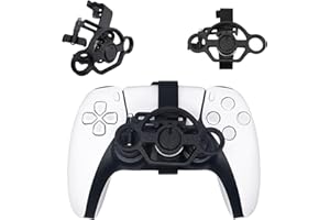 Xhiver PS-5 Controller Mini Steering Wheel Attachment Racing Game Accessory，Enhanced Grip & Control (Black)