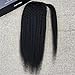 Fshine 26 inch Natural Black Human Hair Ponytail Extension for Long Hair Kinky Straight One Piece 100g