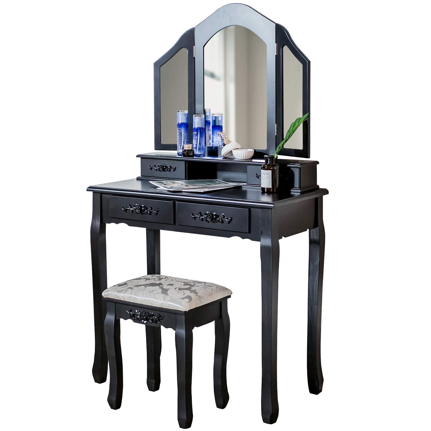 Best vanity set with lights and chair