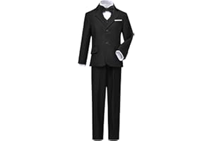 GETTHEBEAUTY-STYLE Boy Suits Slim Fit Formal Suits for Boys Tuxedo 5 Piece Suit Set Boys Wedding Outfit Kids Suit Set