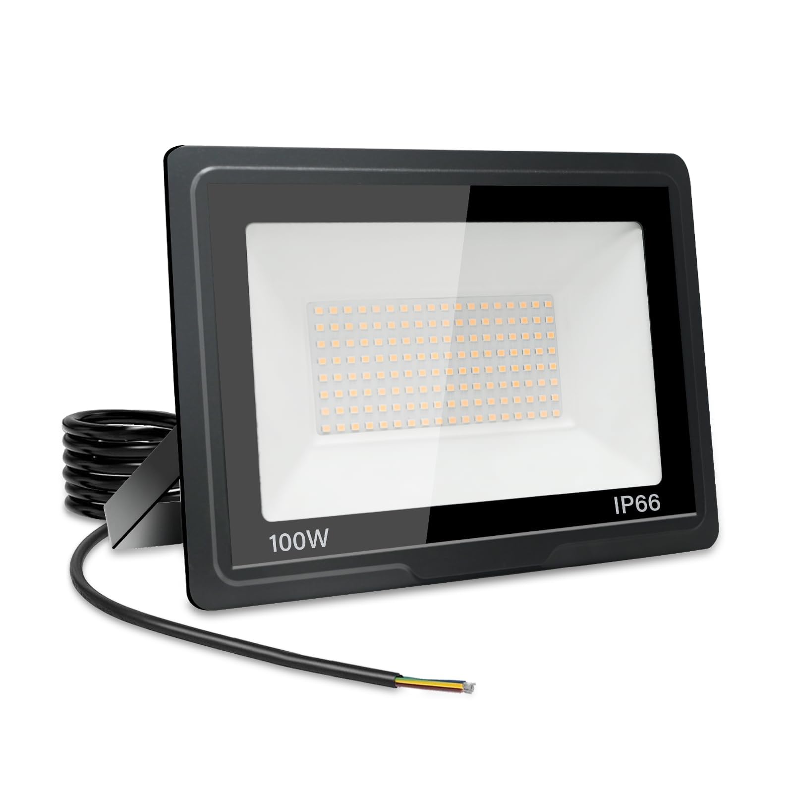 100W LED Floodlight Outdoor 10000LM Super Bright IP66 Waterproof 6000K Cool White for Garage, Garden, Patio, Yard