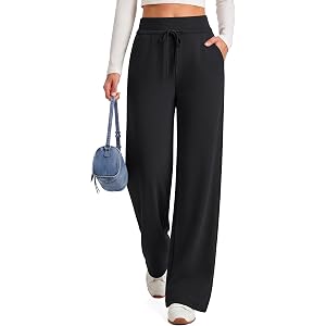 G4Free Smoofit Wide Leg Sweatpants Women Drawstring with Pockets | Silky Smooth Modal,with Peach-fuzz Soft,Drape,High Elastic