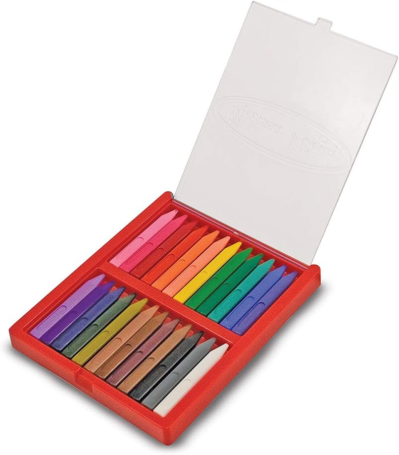 Melissa & Doug Triangular Crayons - 24-Pack in Flip-Top Case, Non-Roll: Melissa & Doug: Toys & Games