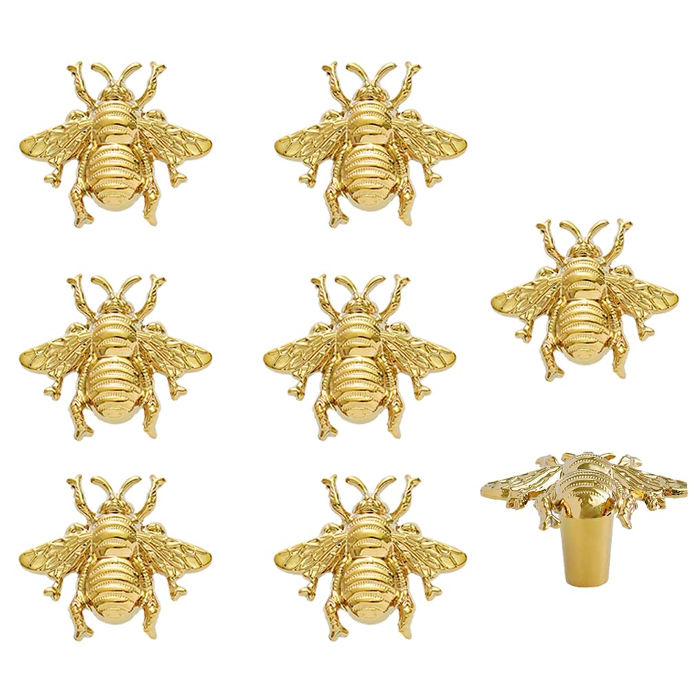 Photo 1 of BAOTXHBR 8 pcs Bee Shape Cabinet Knob,Golden Cupboard Handles for Dresser Drawer Wardrobe Bathroom Furniture Door Decorative Pulls,with Screw (Golden)