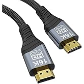 8K 10K 16K HDMI2.2 Cable , 96Gbps Ultra High Speed HDMI2.2 Cable 16K@30Hz 10K120Hz 8K@60Hz 4K@240Hz Cord, HDCP 2.3 & HDR10 eARC for Compatible with PS5/Xbox /Roku TV/Gaming PC/Blu-ra (HDMI2.2 16K 1M)