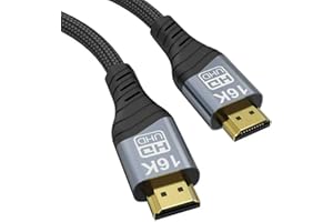 16K HDMI Cable, 96Gbps Ultra High Speed HDMI2.2 Cable 16K@30Hz 10K120Hz 8K@60Hz 4K@240Hz Cord, HDCP 2.3 & HDR10 eARC for Comp