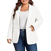 Cicy Bell Womens Plus Size Casual Blazers Lapel Long Sleeve Work Office Suit Jackets Open Front Curvy Blazers