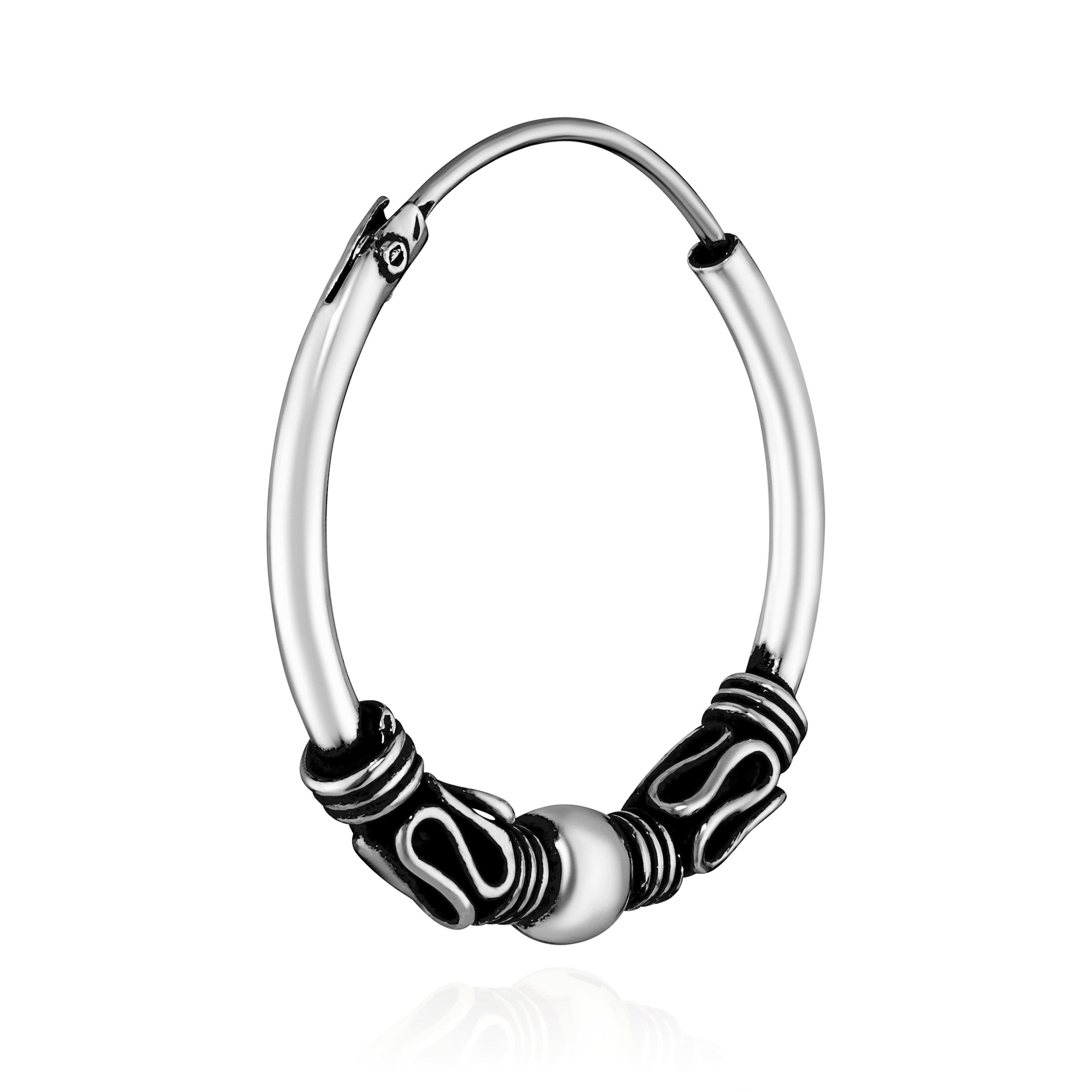 Nklaus 2x single 925 STERLING SILVER Celtic Gothic hoop earrings 16mm 40369