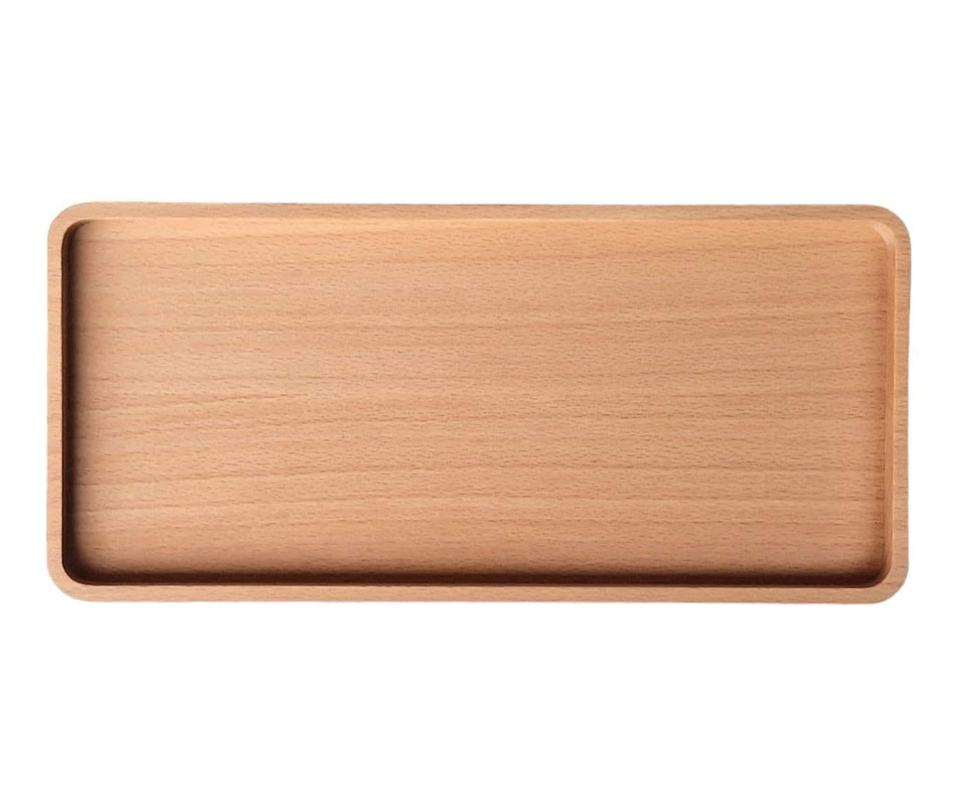 EFO Wooden Candle Plate | Wood Tray made of solid beechwood with raised edges | Serving Platter for snacks, candles, or accessories – ideal for home décor | Decorative Tray | Rectangular