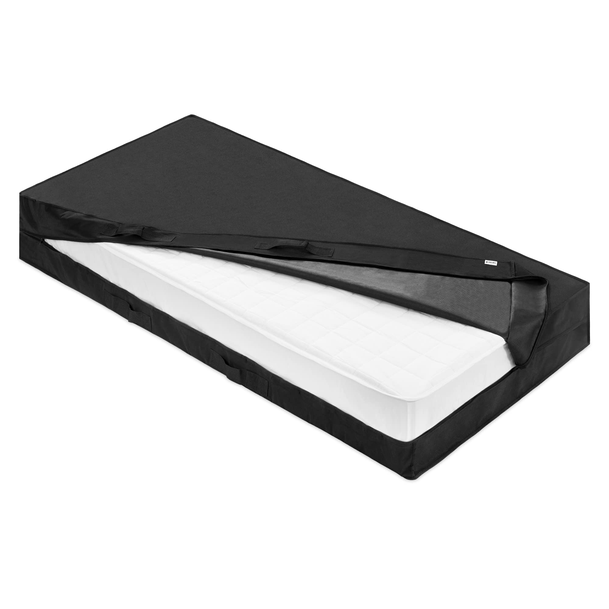 Navaris Single Mattress Protector - Black Mattress Bag for Storing, Transporting, Moving Mattress - Heavy Duty Mattress Protector - 80 x 200cm