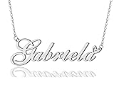 AOLO Gabriela Heart Name Necklace Silver Stainless