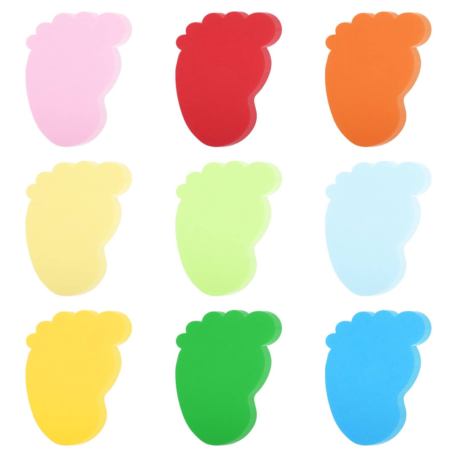 PATIKIL Footprint Cutouts, 72 Pack Paper Feet, Colorful Feet Cutout for Classroom Decoration DIY Craft Project, Assorted Colors