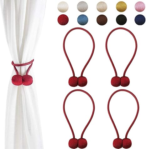 2 Pairs Magnetic Curtain Tieback 26 Inch Decorative Rope Holdback