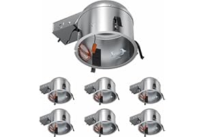 Anyhome 6 Pack 6 Inch Recessed Lighting Housing Shallow, 2024 Version IC Rated & Air Tight Can Light Housing Remodel, Recessed Retrofit Downlight Housing, TP24 Connector, ETL Listed