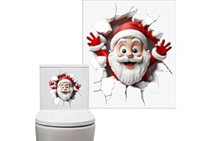 Christmas Toilet Seat Sticker,Waterproof Self-Adhesive Santa Claus Party Supplies - Santa Claus Wall Decal,for Fall Winter Th