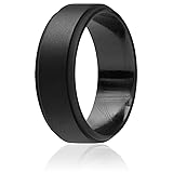 ROQ Silicone Rubber Wedding Ring for Men, Comfort