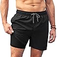 COOFANDY Men Swim Trunk with Compression Liner 2 in 1 Swimwear Bathing Suit Quick Dry Board Short