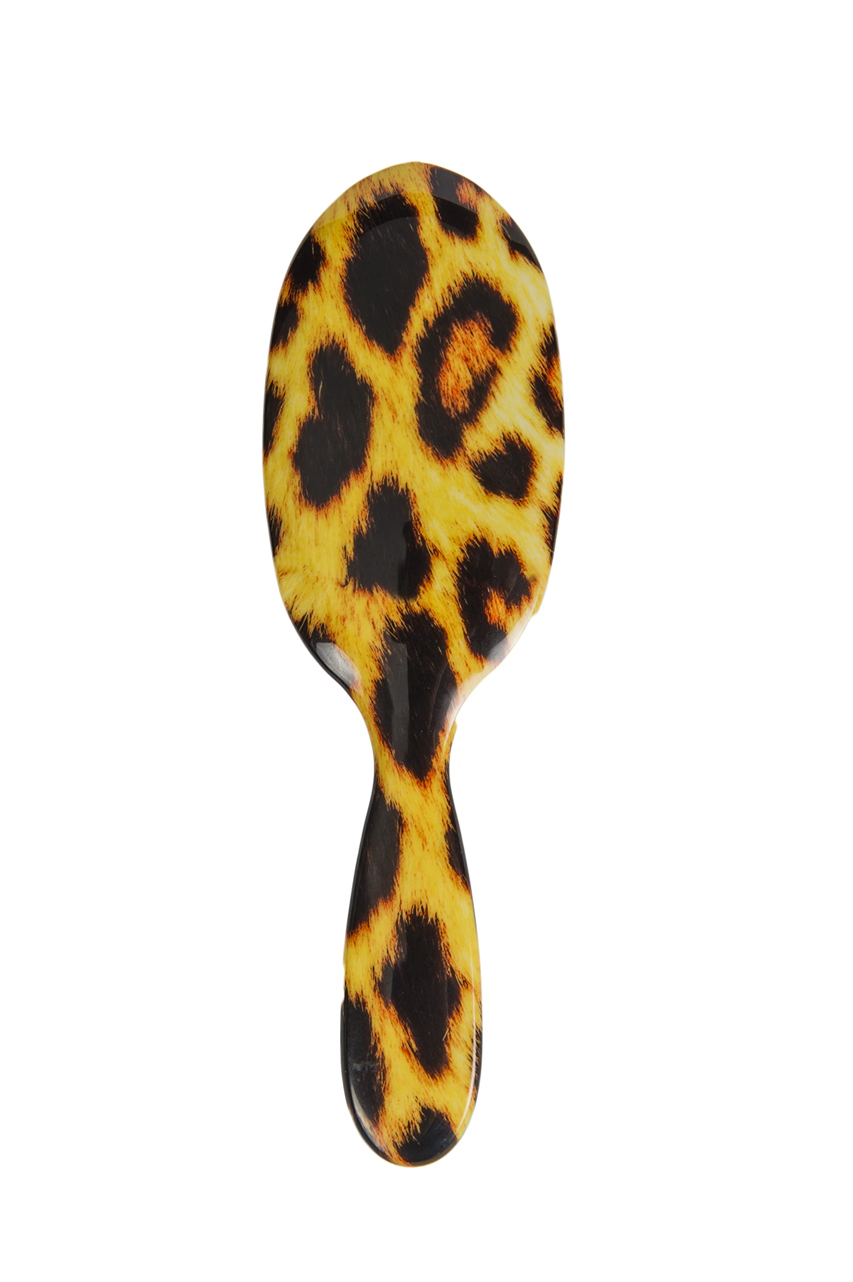 Rock & Ruddle Natural Pure Boar Bristle Hair Brush for Women and Kids (Large, 21cm) - Perfect for Wet or Dry Hair, Detangling Smoothing Blowdrying - Made in UK - Leopard