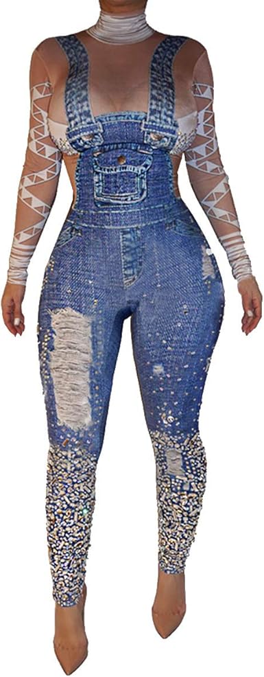 denim and diamond jumpsuit