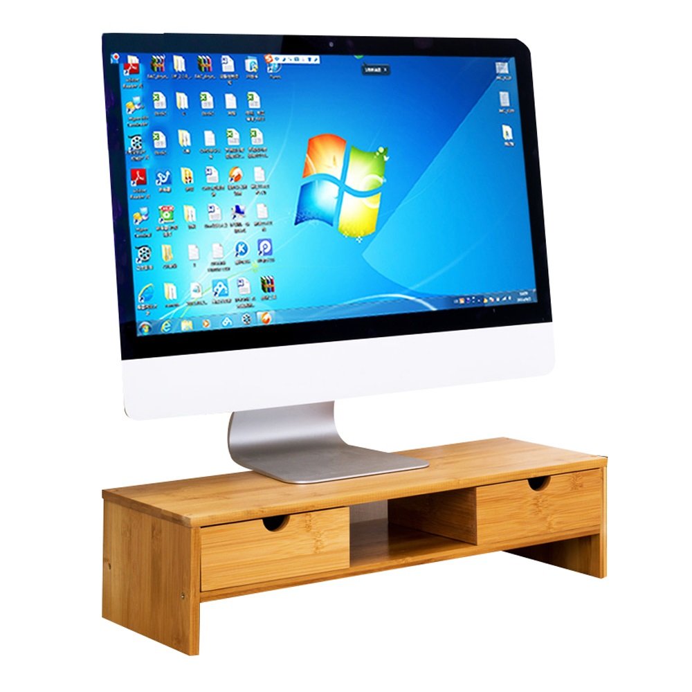 Best Lcd Display Tv Monitor Riser Stand W/ Storage Drawer