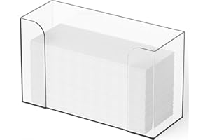 CQ ACRYLIC Acrylic Clear Paper Towel Dispenser Countertop,11″ Long Multifold Paper Towel Dispenser and Napkin Dispenser for Bathroom,Suitable for Z-fold,Folded,Trifold,C fold and Tri Fold Paper Towels Holder