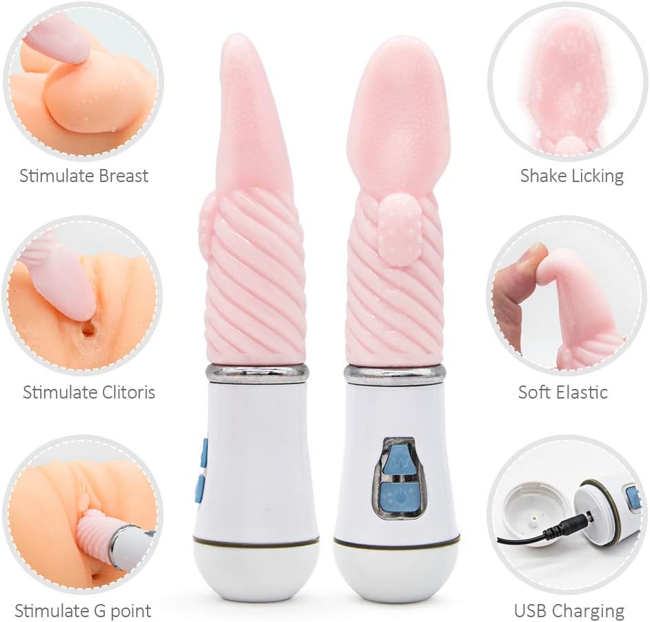 Female Oral Tongue Simulator Clitorial Sucking Vibrant Toy for Women 7 Frequency Vibration & Suction Wand