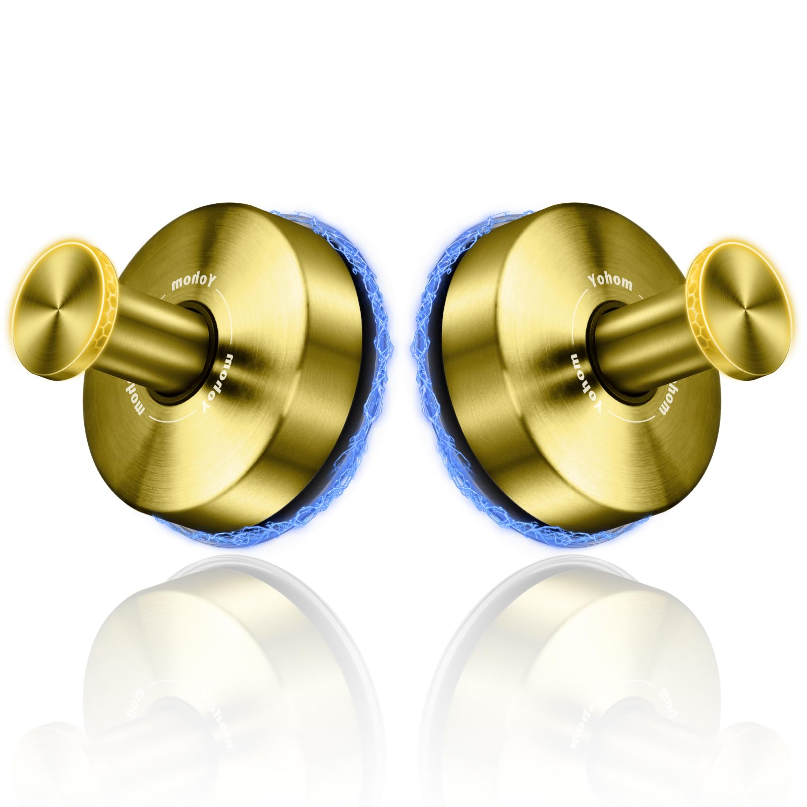 YOHOM Suction Hooks for Bathroom Vacuum Suction Cup Towel Hook Holder for Shower Wreaths on Glass Stainless Steel Gold 4Pcs