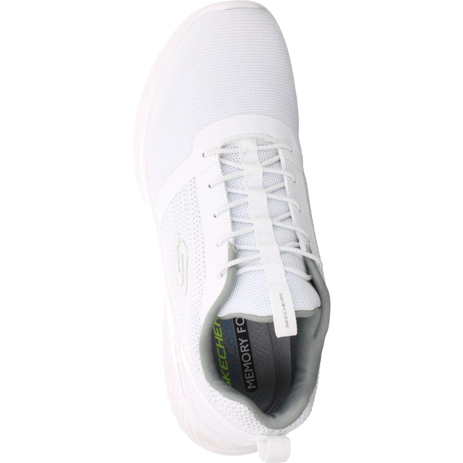 Skechers Herren Bounder Sneaker, White Mesh Pu Trim, 44 EU 2