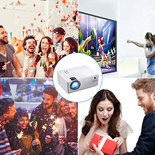 WiFi Projector 2600 Lumens, DIWUER Mini Portable Video Projectors, WiFi Directly Connect Smartphones for Home Outdoor Movie Theater, Support Full HD 1080P, HDMI, VGA, SD Card, AV, USB