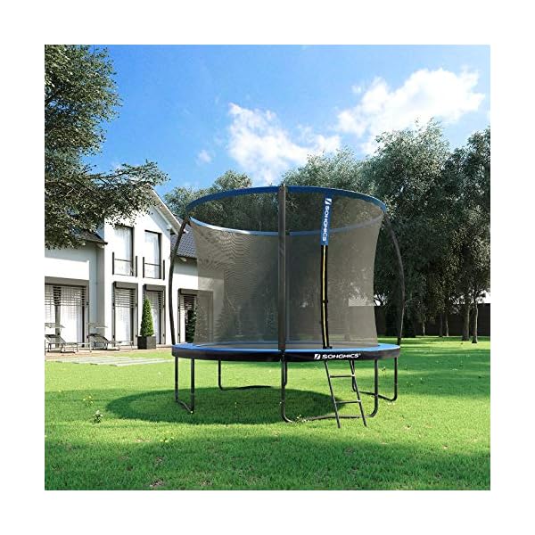 SONGMICS Trampolin Ø 244/305/366/427 cm, vom TÜV Rheinland GS-Zertifikat, rundes Gartentrampolin mit Sicherheitsnetz… – Bild 7